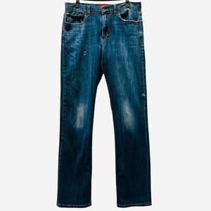 Lucky Brand Men’s Classic Straight Jeans Dark Blue W32 Intentional Rips/Holes